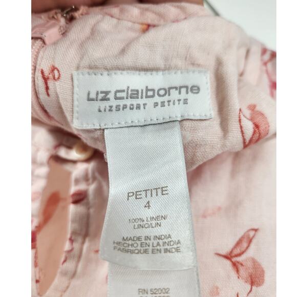 Liz Claiborne 100% Linen Sleeveless Floral Maxi Dress Womens Petite Size 4 P - Picture 3 of 3